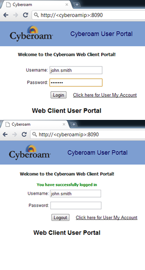 Cyberoam captive portal login